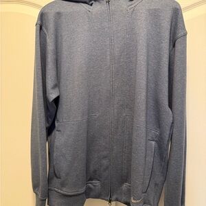Nike Men's Yoga Dri-Fit Zip-Up Blue Sweater